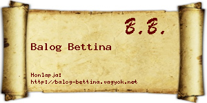 Balog Bettina névjegykártya
